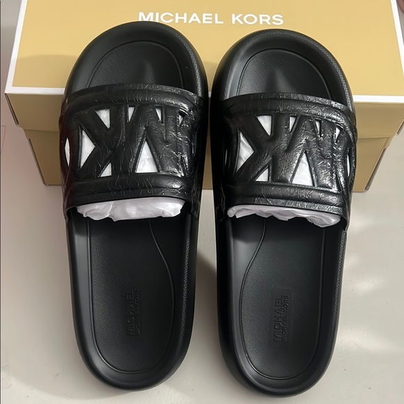 Michael Kors Black Slide Sandals 8